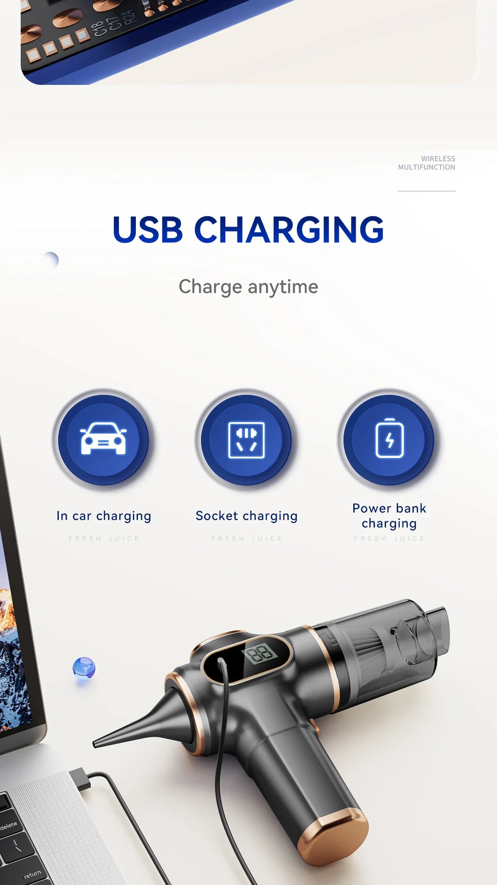 Aspirapolvere professionale per interni auto
